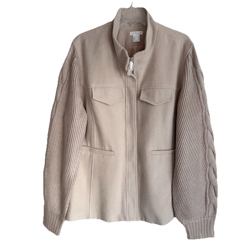 VENUS Zip Front Sweater Sleeves Jacket NWOT